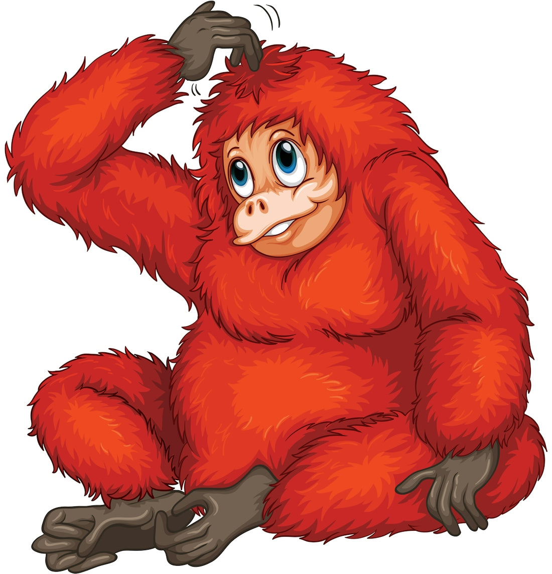 a red puppet with a sword